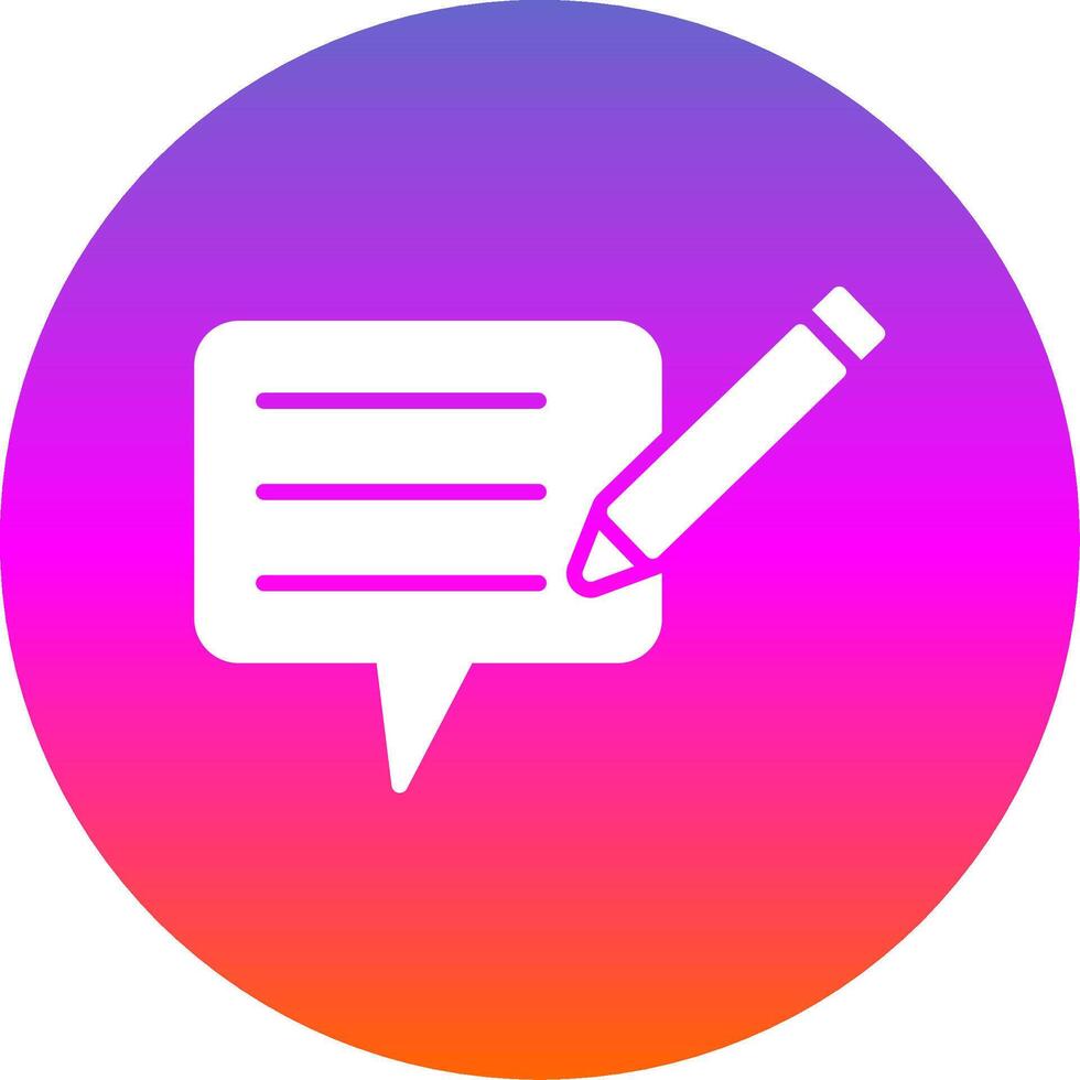 Blog Glyph Gradient Circle Icon Design vector