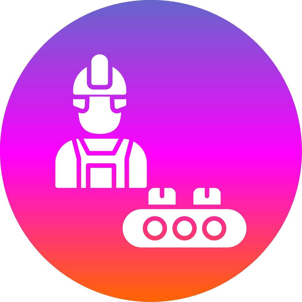 industrial trabajador glifo degradado circulo icono diseño vector