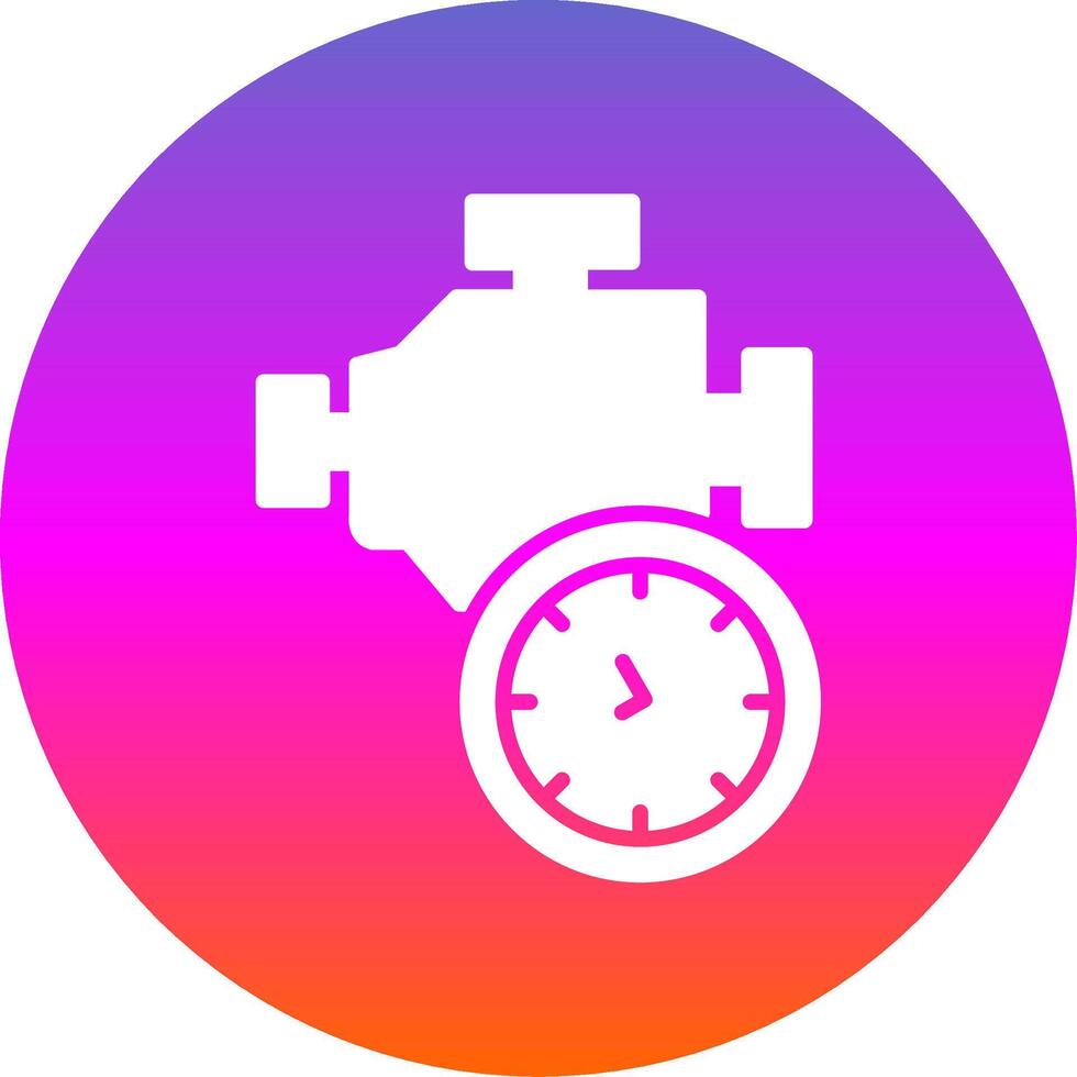 Time Engine Glyph Gradient Circle Icon Design vector