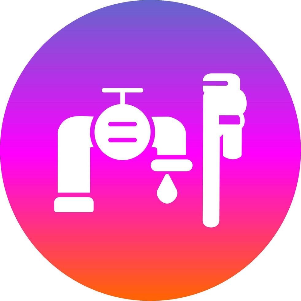Plumbing installation Glyph Gradient Circle Icon Design vector
