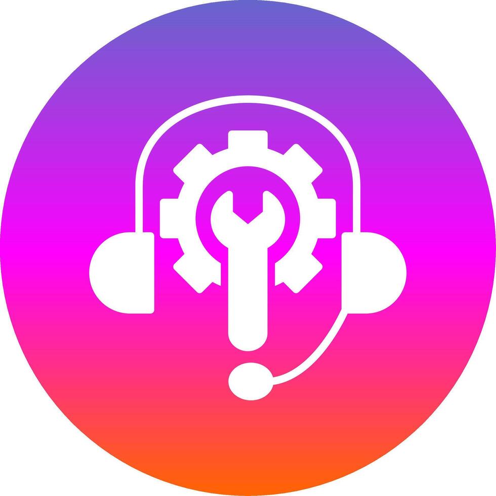 Tech Support Glyph Gradient Circle Icon Design vector