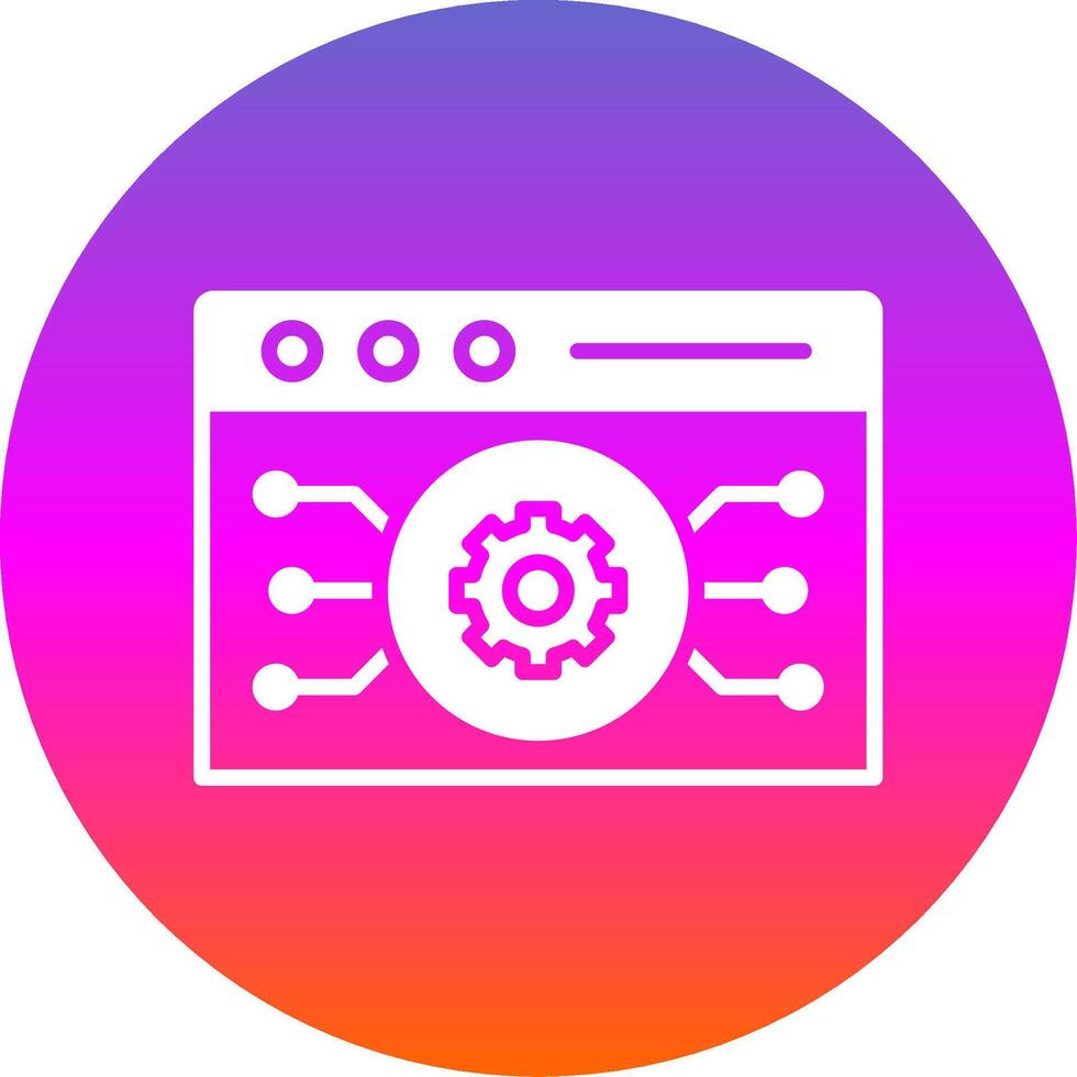 Website Algorithm Glyph Gradient Circle Icon Design vector