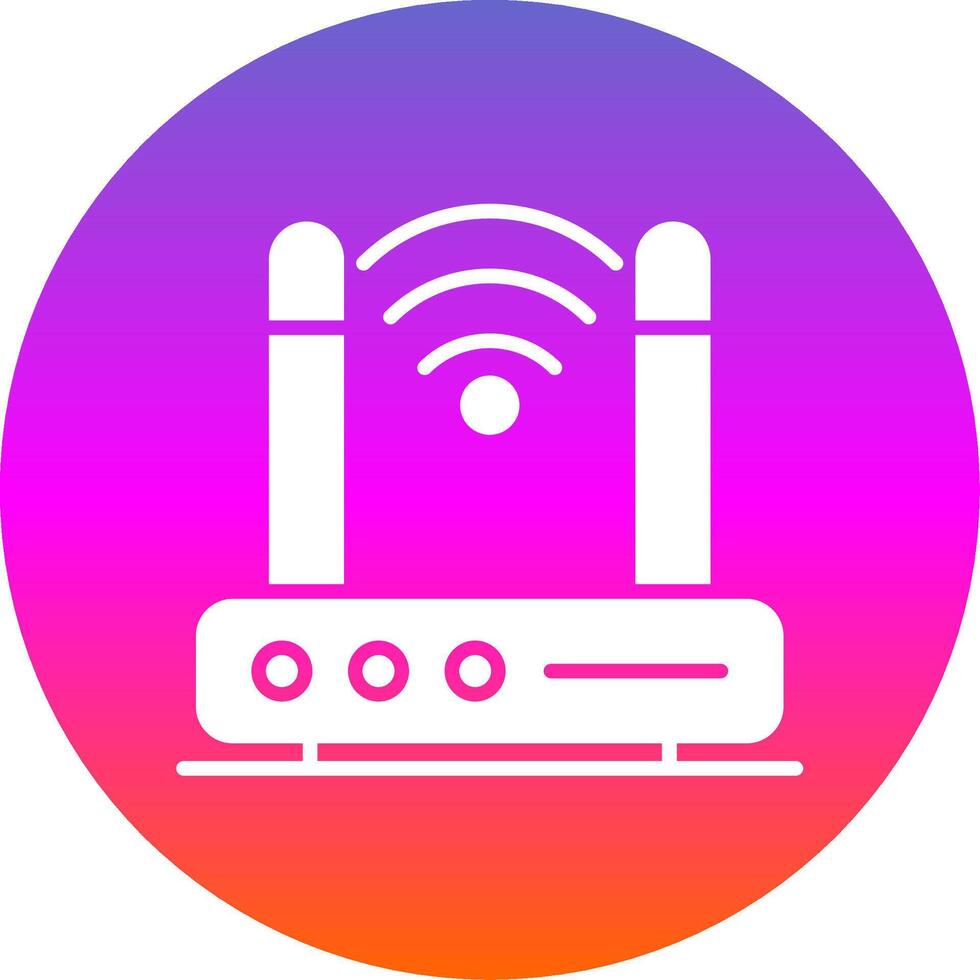 Wireless Modem Glyph Gradient Circle Icon Design vector
