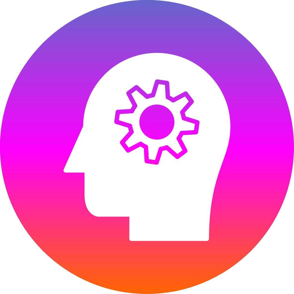 Creative Solution Glyph Gradient Circle Icon Design vector