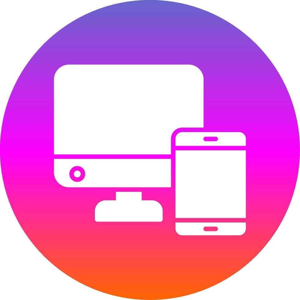 Adaptive web development Glyph Gradient Circle Icon Design vector