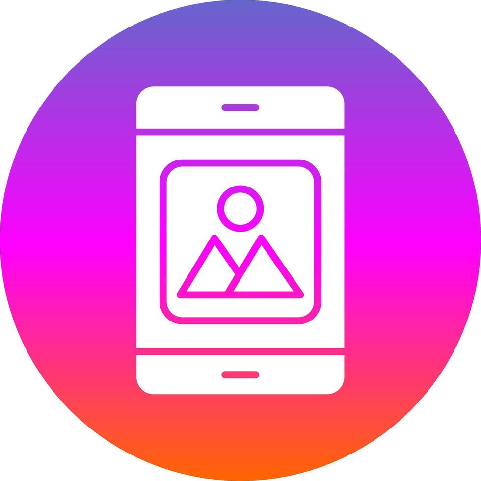 Mobile Application Glyph Gradient Circle Icon Design vector