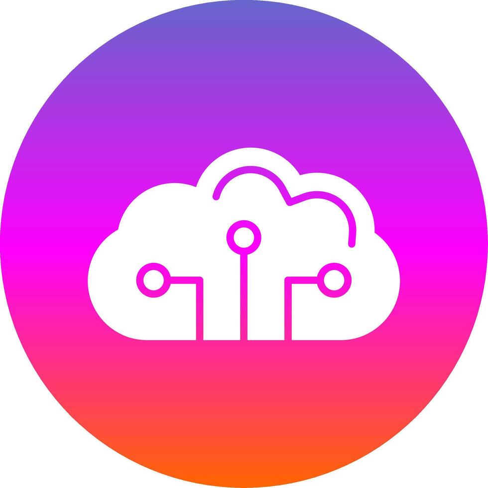 Cloud Circuit Glyph Gradient Circle Icon Design vector
