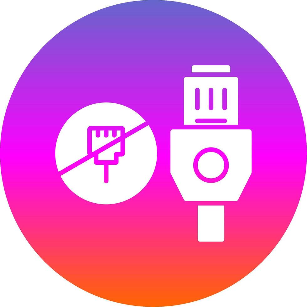 Lan Unplugged Glyph Gradient Circle Icon Design vector