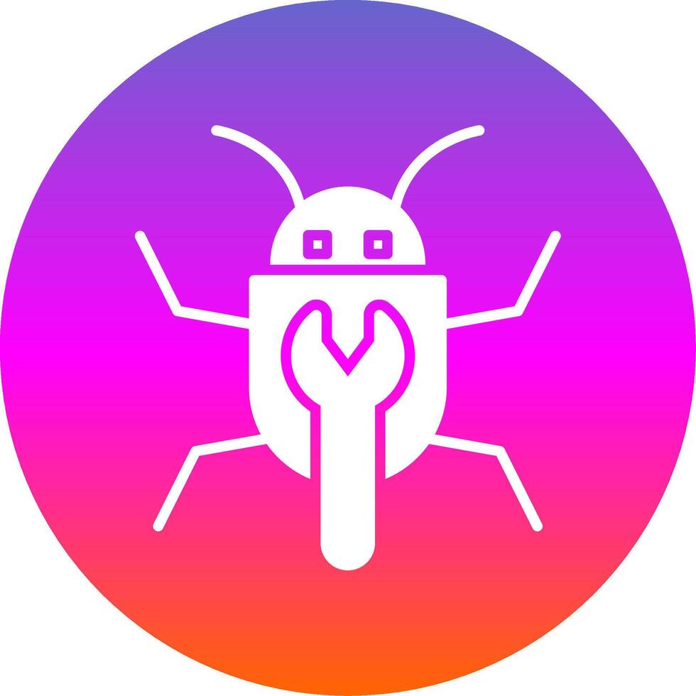 Bug Fixing Glyph Gradient Circle Icon Design vector