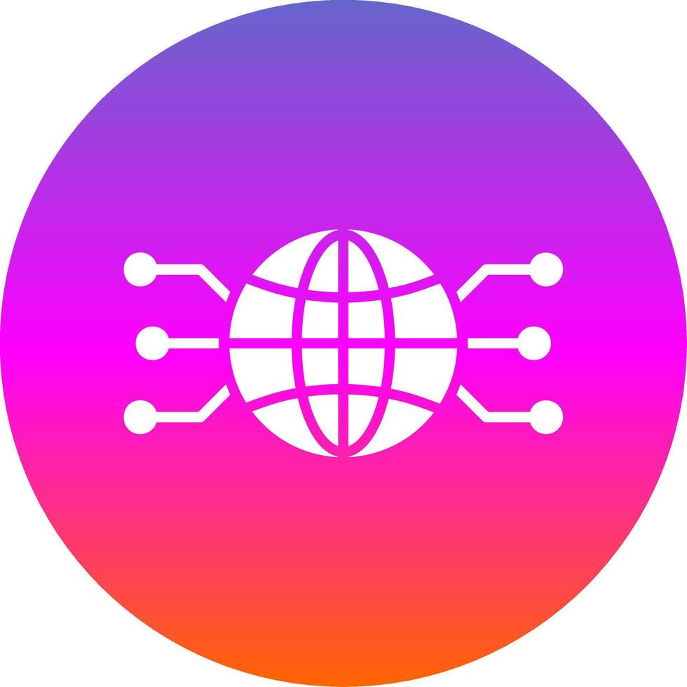 Global Network Glyph Gradient Circle Icon Design vector