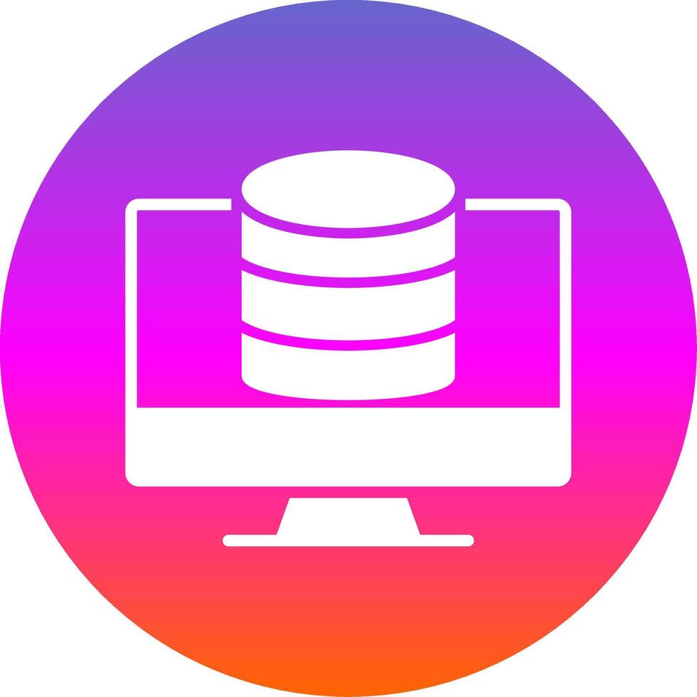 OnLine Circle Multi Circle Database Glyph Gradient Circle Icon Design vector