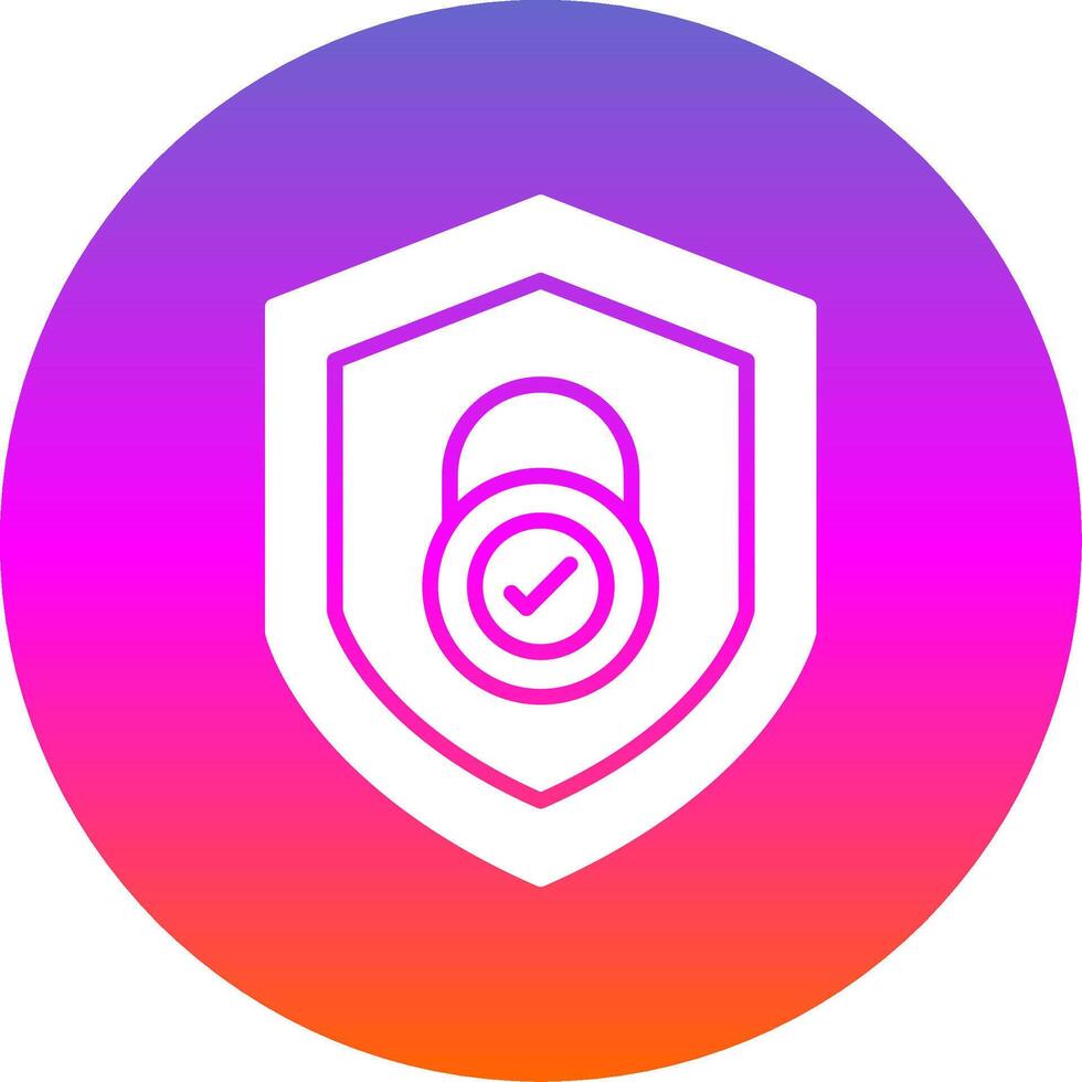 Security Check Glyph Gradient Circle Icon Design vector