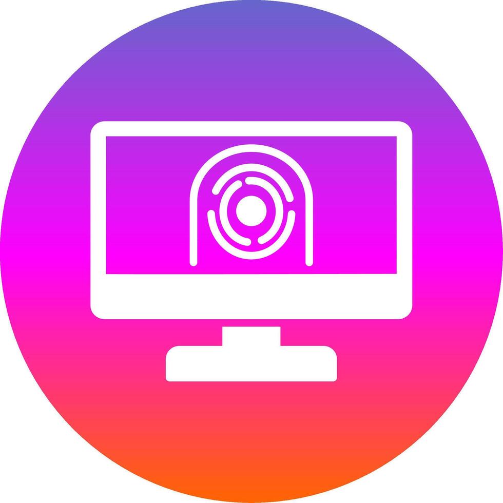 Security Computer Faceprint Glyph Gradient Circle Icon Design vector
