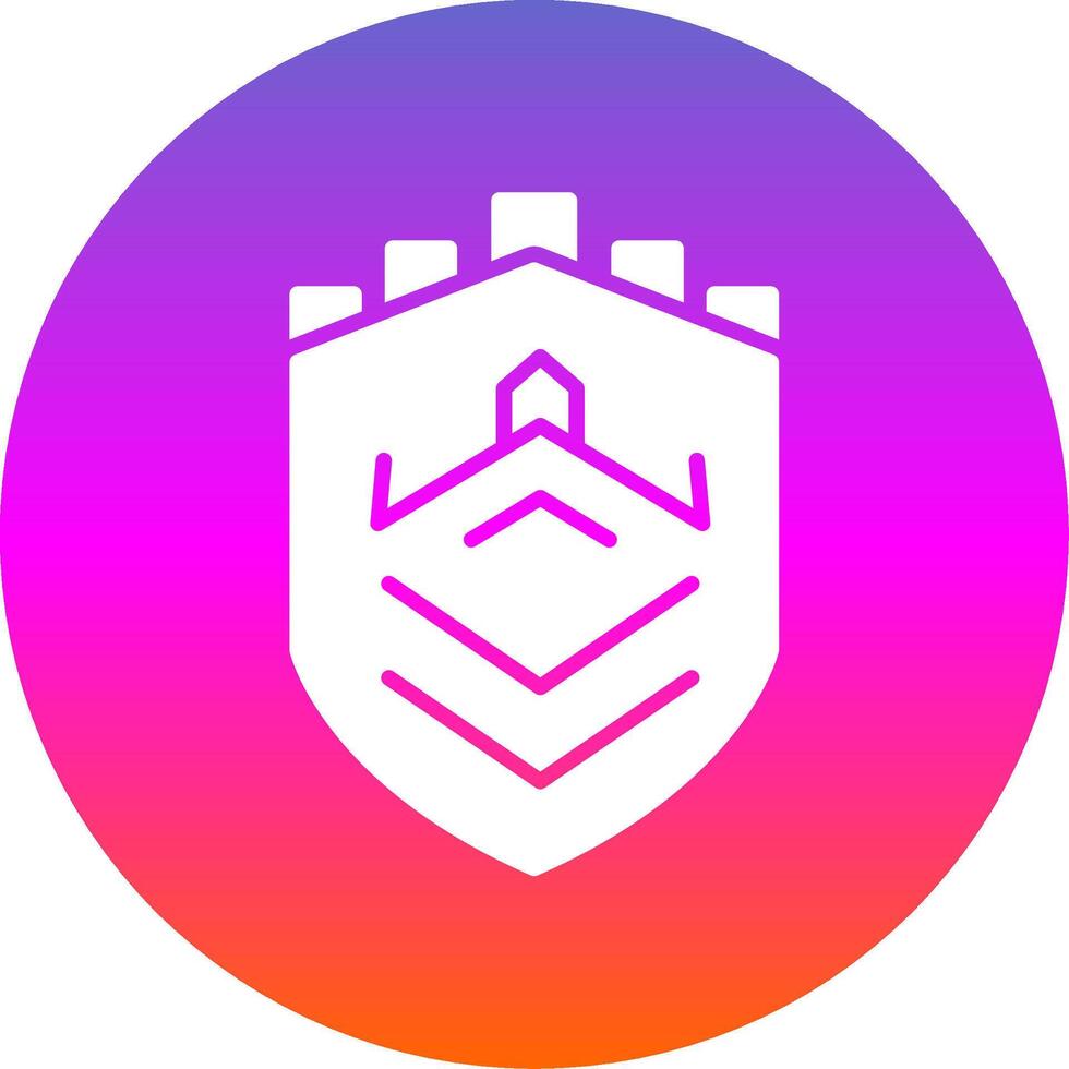 Security Castle Tech Glyph Gradient Circle Icon Design vector