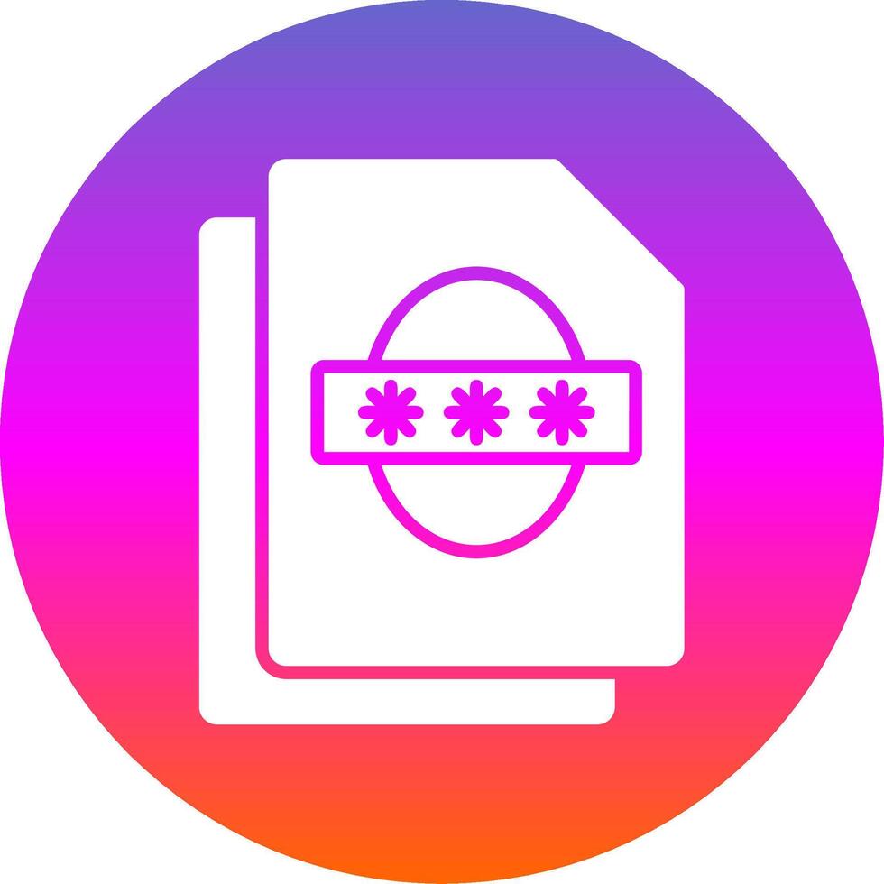 Security File Faceprint Glyph Gradient Circle Icon Design vector