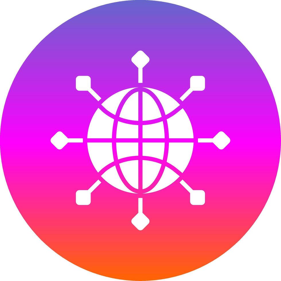 global conectar glifo degradado circulo icono diseño vector