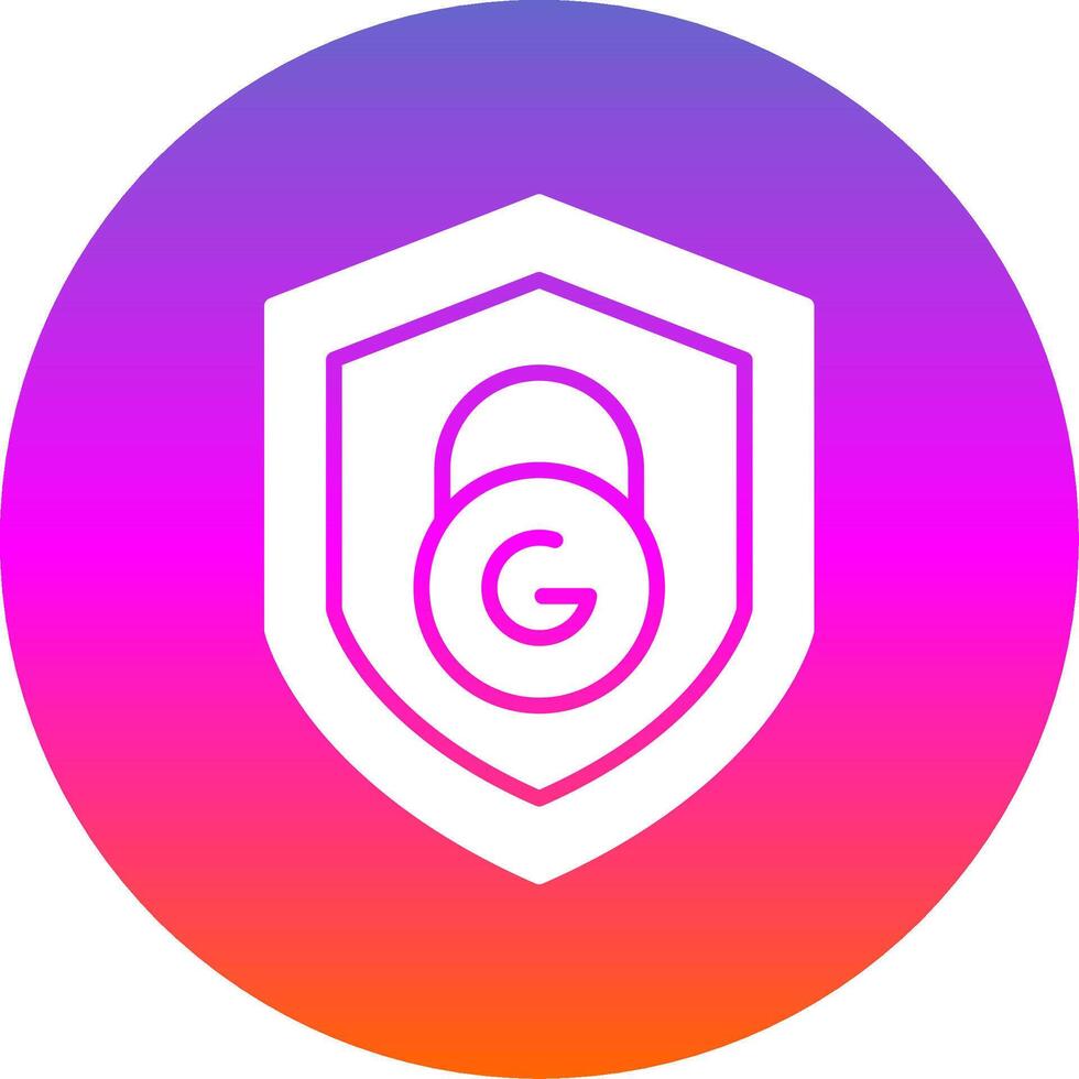 Social Media Security Glyph Gradient Circle Icon Design vector
