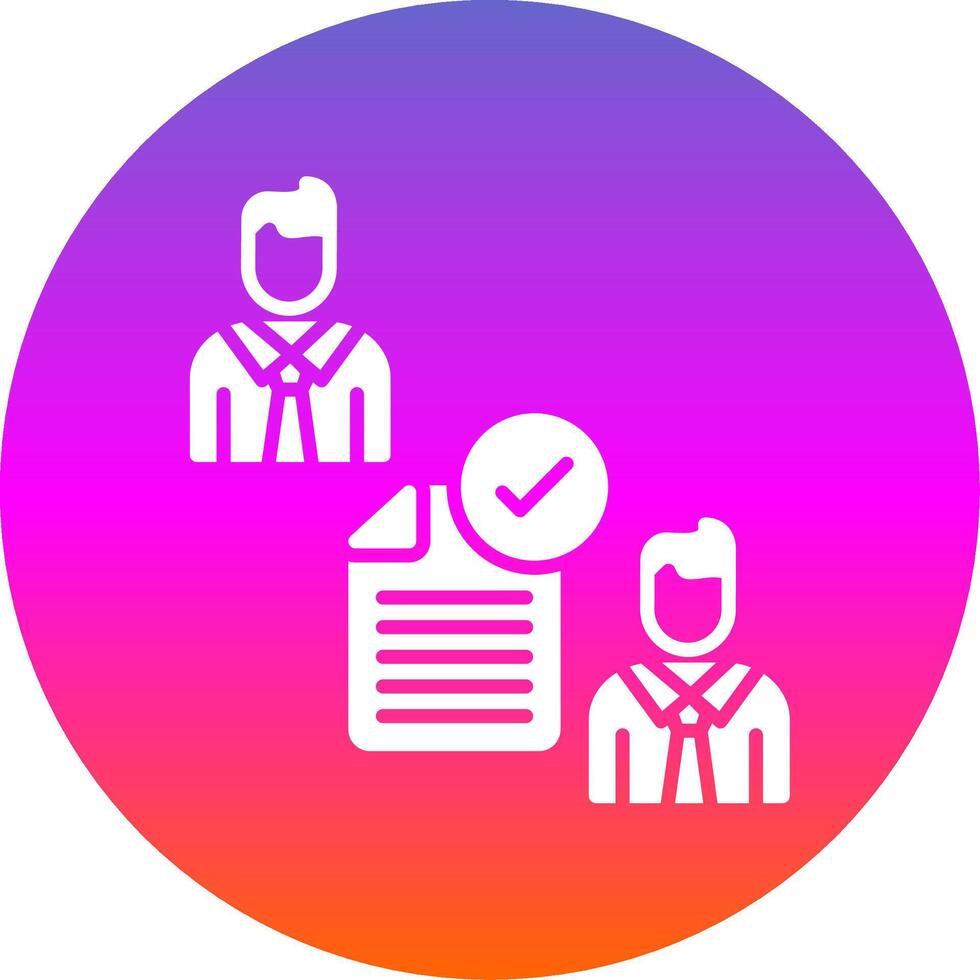 Conclusion Of Contract Glyph Gradient Circle Icon Design vector