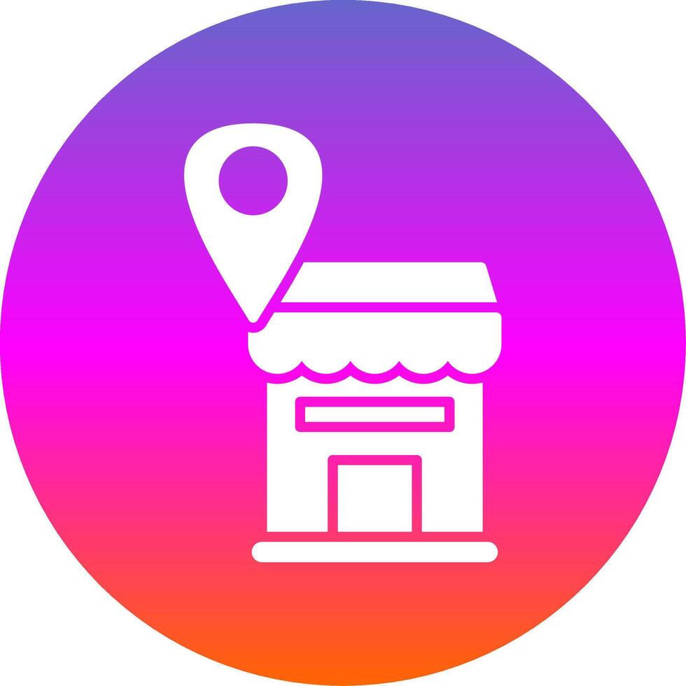 Shop Location Glyph Gradient Circle Icon Design vector