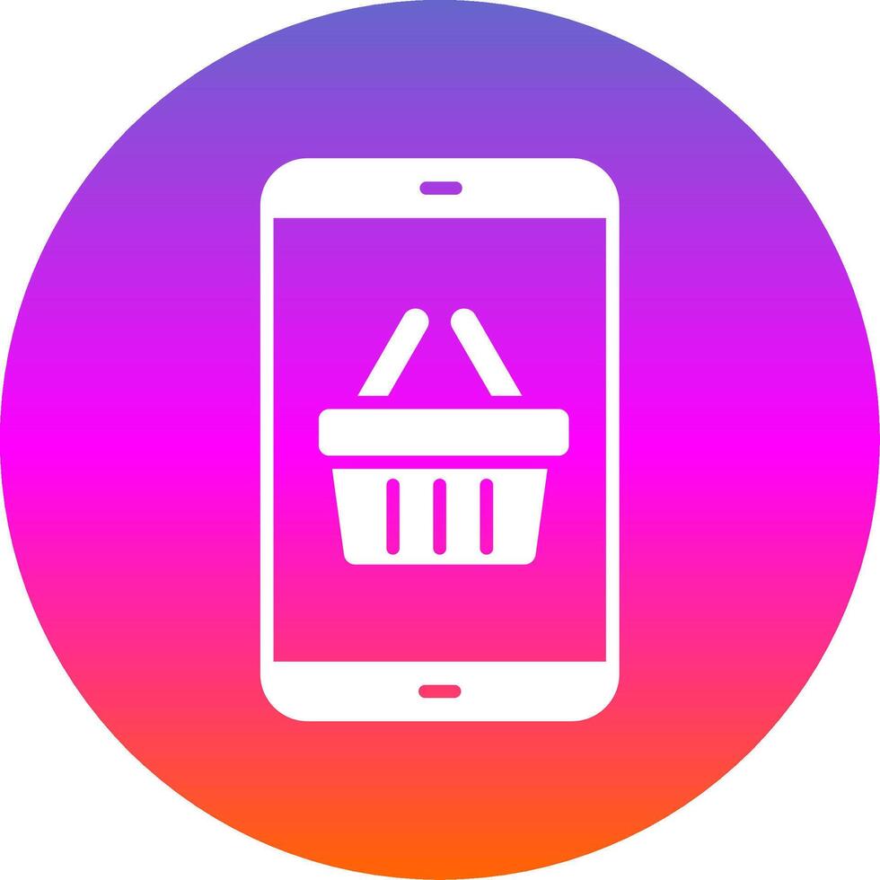 Shopping Application Glyph Gradient Circle Icon Design vector