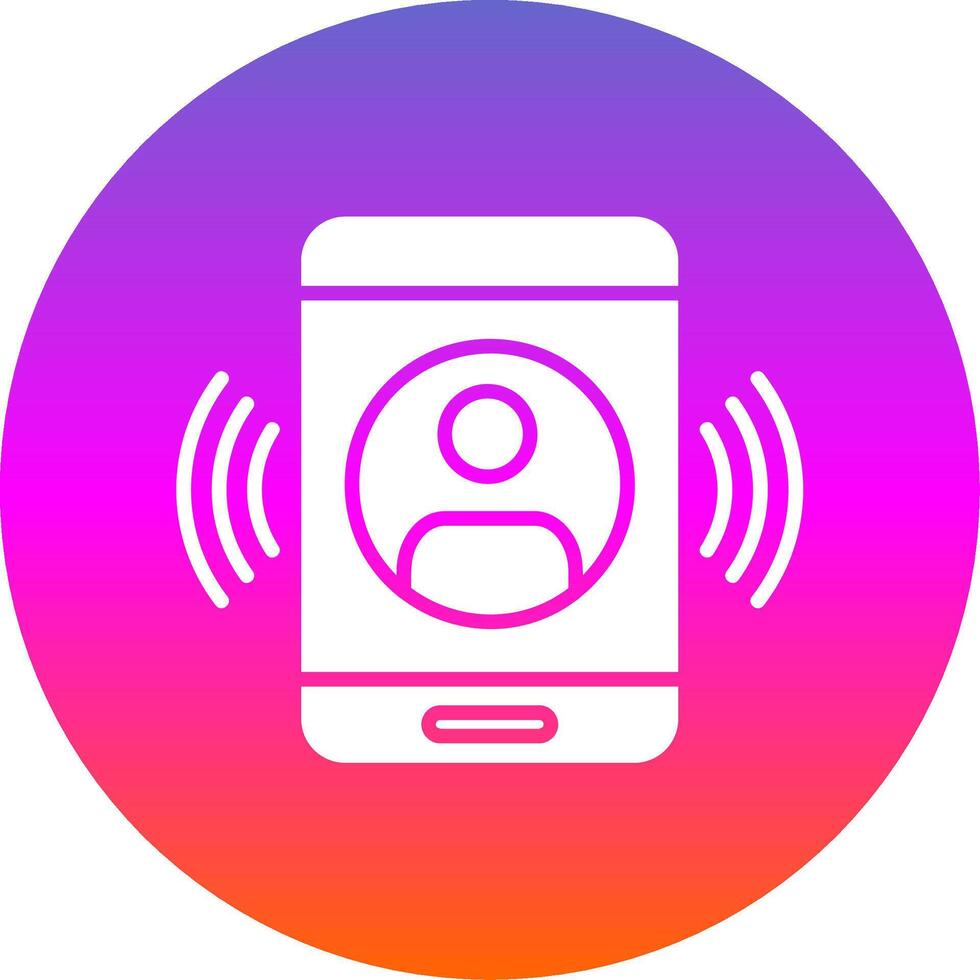 Call Glyph Gradient Circle Icon Design vector