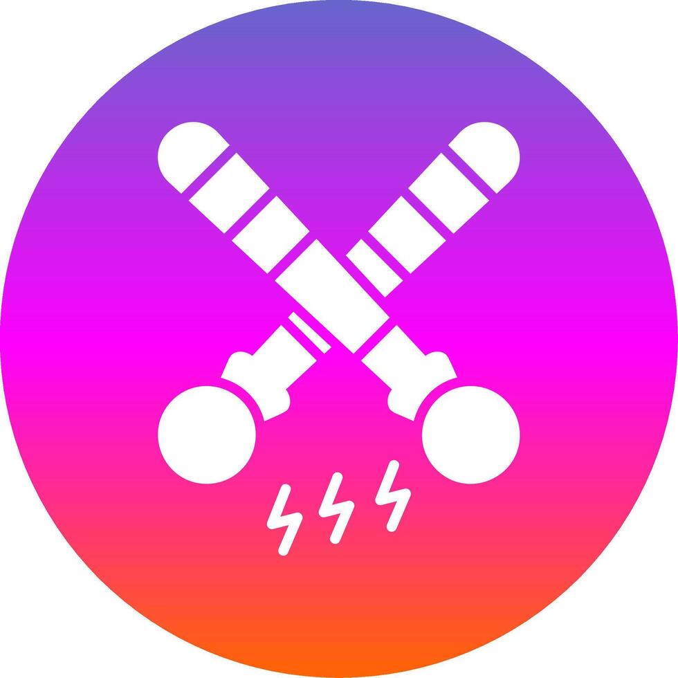 Drumsticks Glyph Gradient Circle Icon Design vector