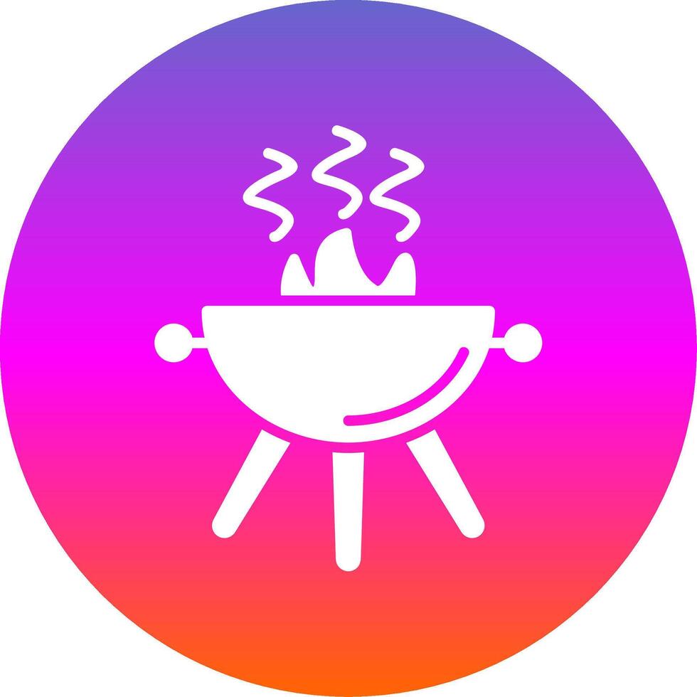 Grill Glyph Gradient Circle Icon Design vector