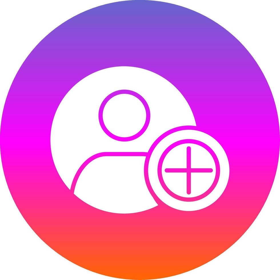 Add Glyph Gradient Circle Icon Design vector