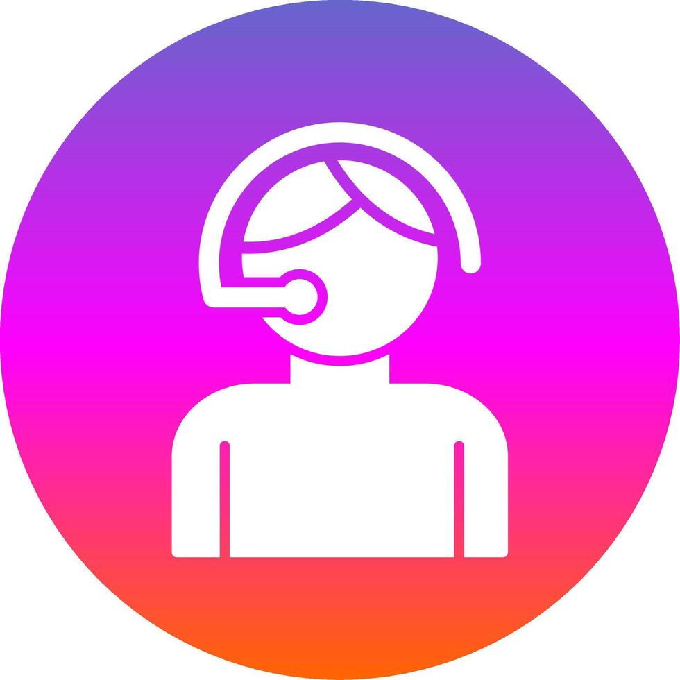 Call Center Agent Glyph Gradient Circle Icon Design vector