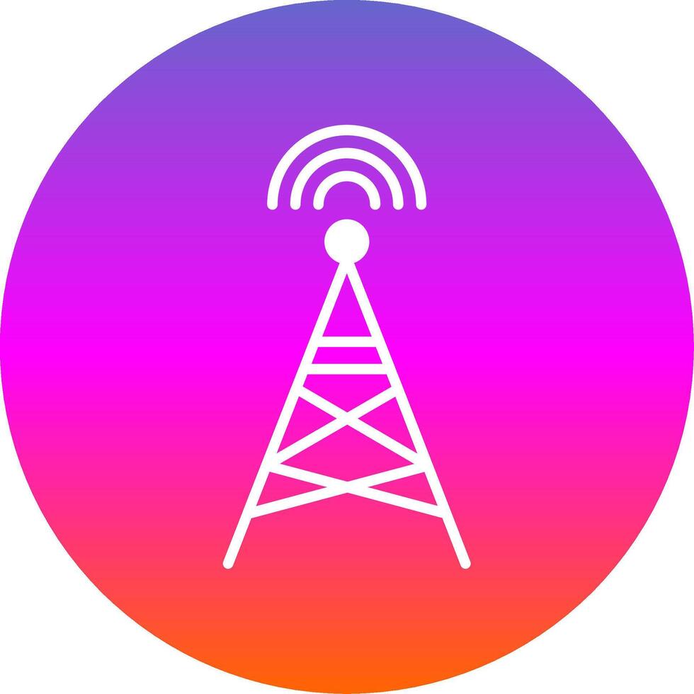 Radio Tower Glyph Gradient Circle Icon Design vector