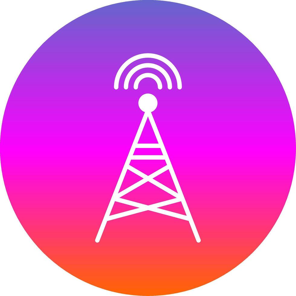 Radio Tower Glyph Gradient Circle Icon Design vector