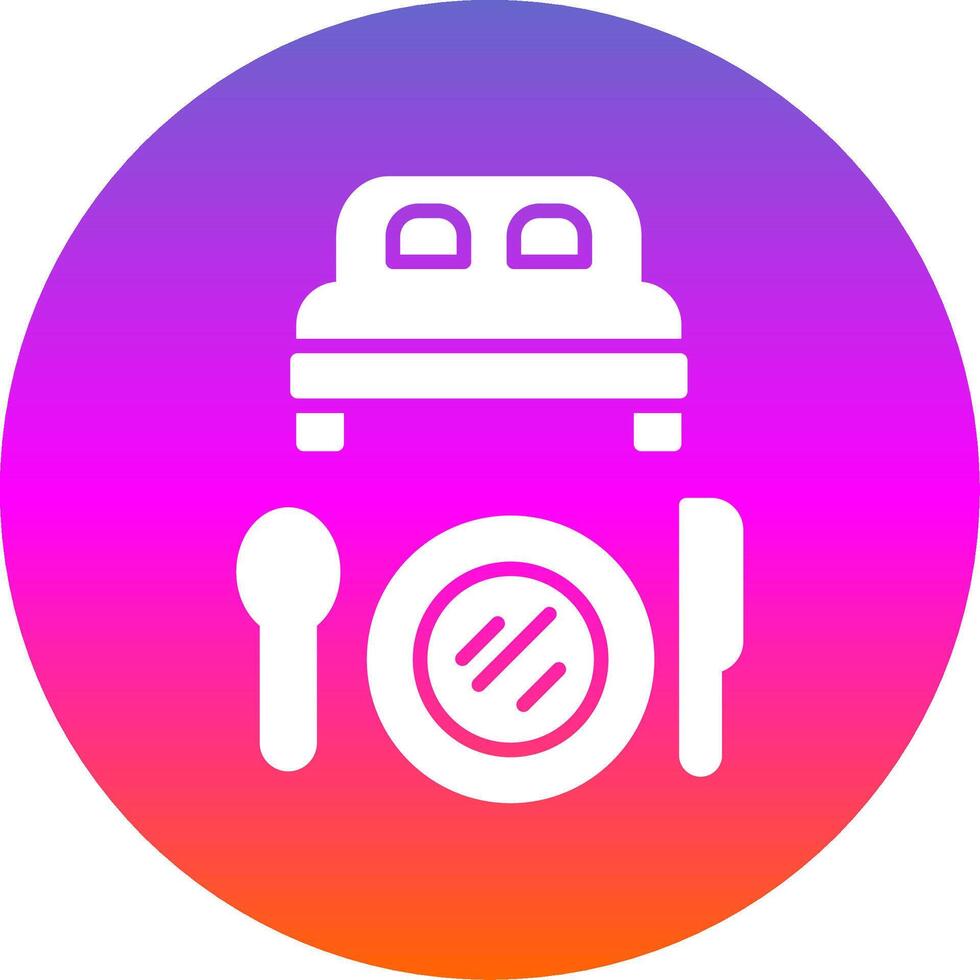 Bed And Breakfast Glyph Gradient Circle Icon Design vector