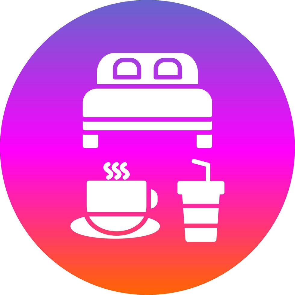 Bed And Breakfast Glyph Gradient Circle Icon Design vector