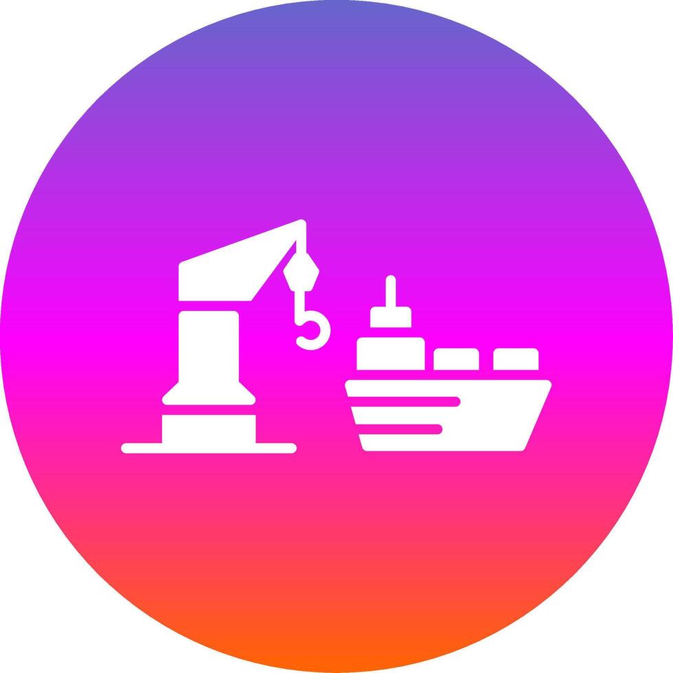 Harbor Glyph Gradient Circle Icon Design vector