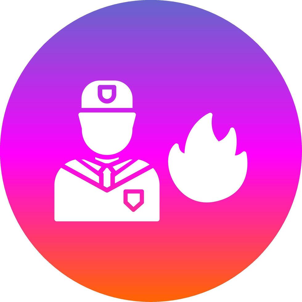 Firefighter Glyph Gradient Circle Icon Design vector