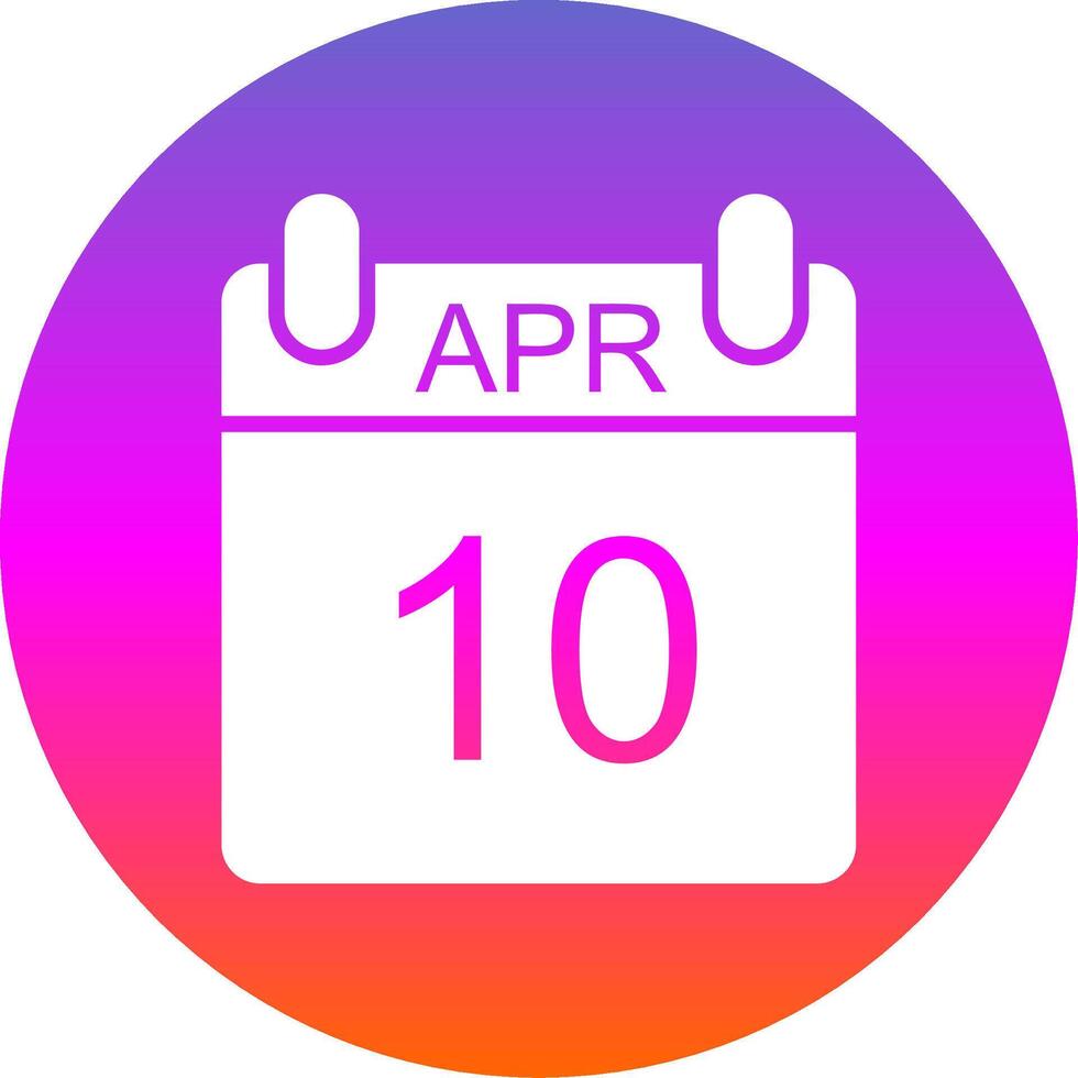 April Glyph Gradient Circle Icon Design vector