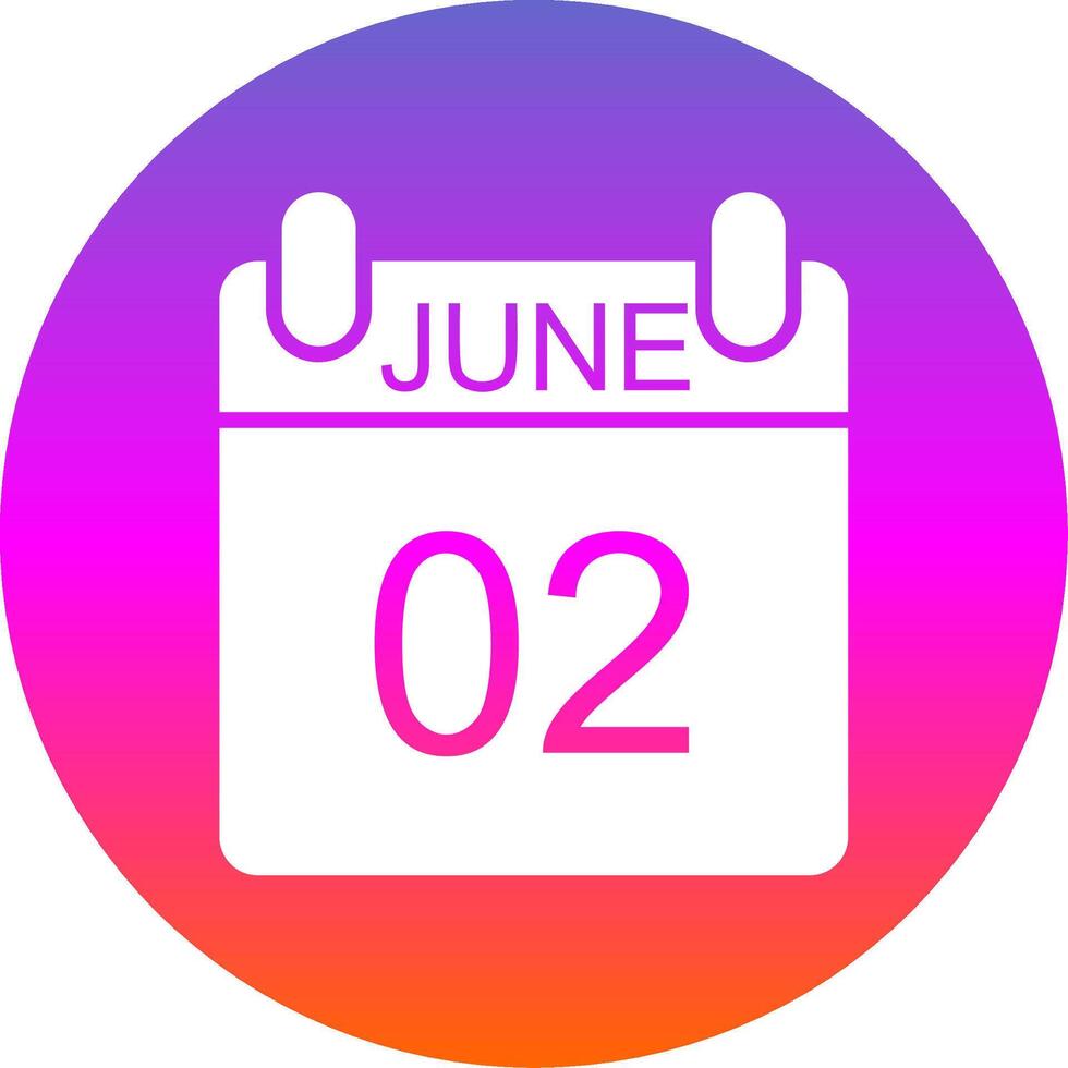 June Glyph Gradient Circle Icon Design vector