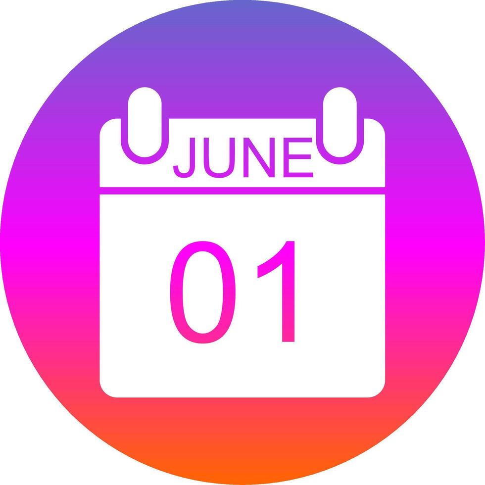 June Glyph Gradient Circle Icon Design vector