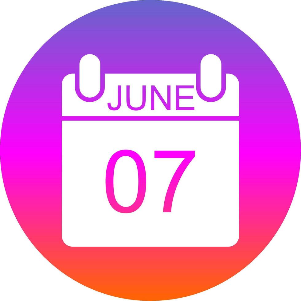 June Glyph Gradient Circle Icon Design vector