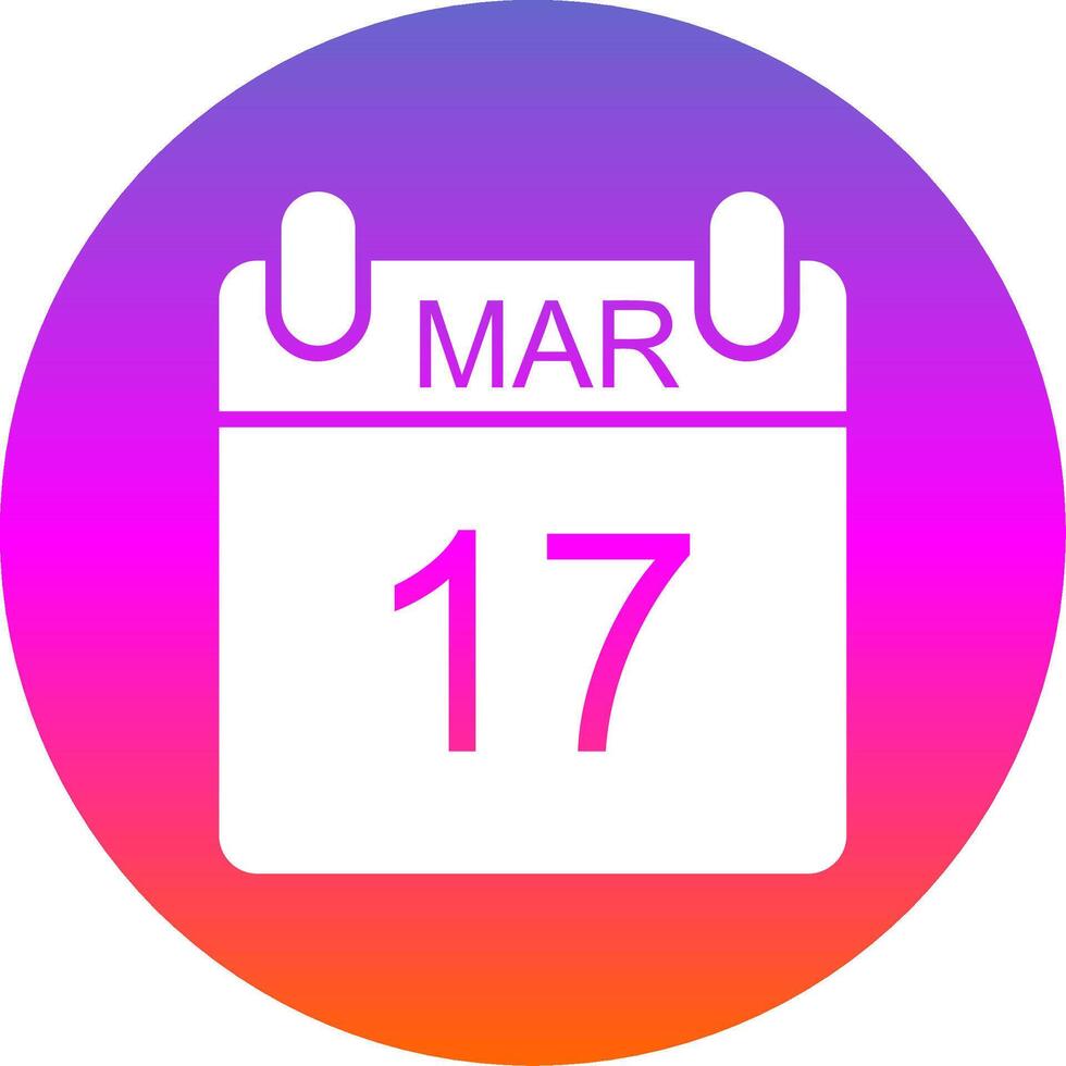 marzo glifo degradado circulo icono diseño vector