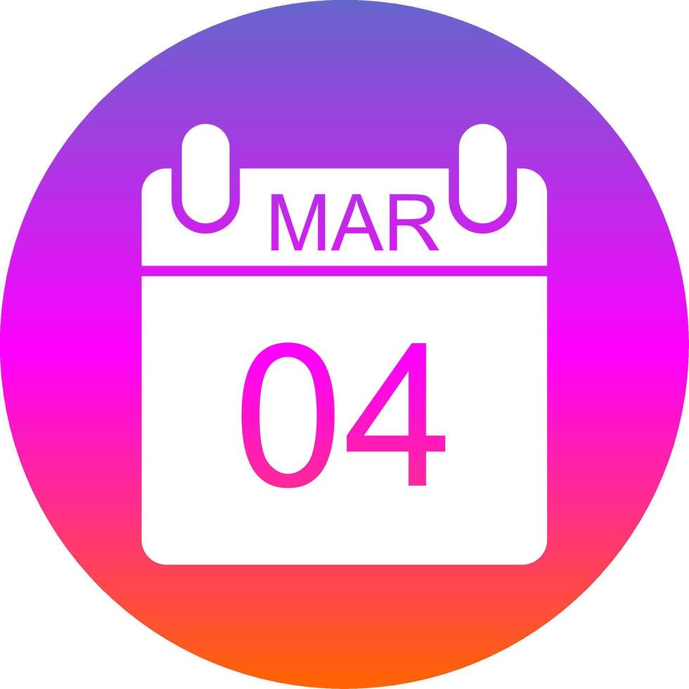 March Glyph Gradient Circle Icon Design vector