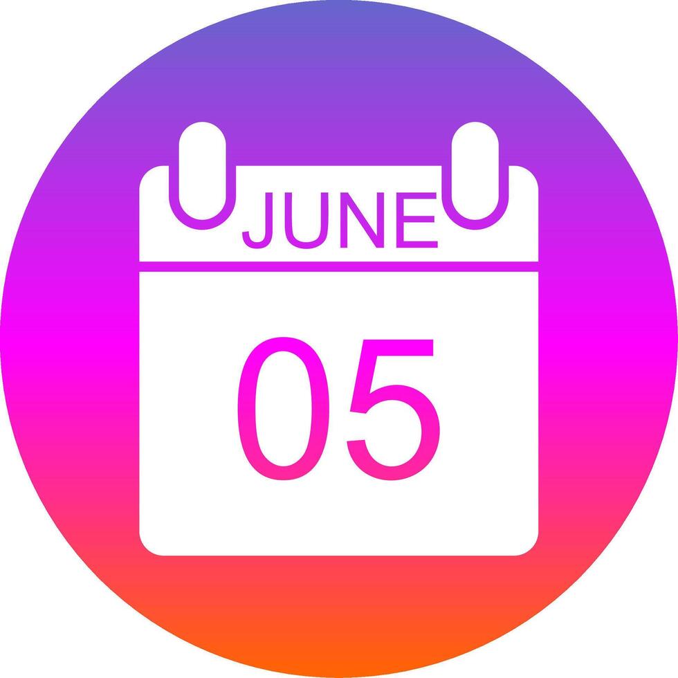 June Glyph Gradient Circle Icon Design vector