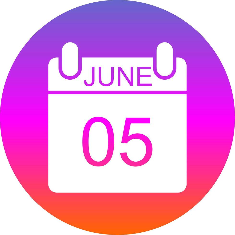 June Glyph Gradient Circle Icon Design vector