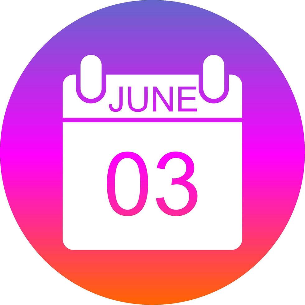 June Glyph Gradient Circle Icon Design vector