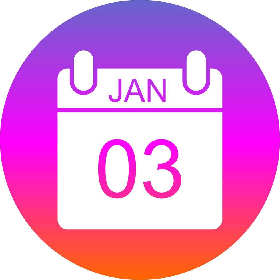January Glyph Gradient Circle Icon Design vector