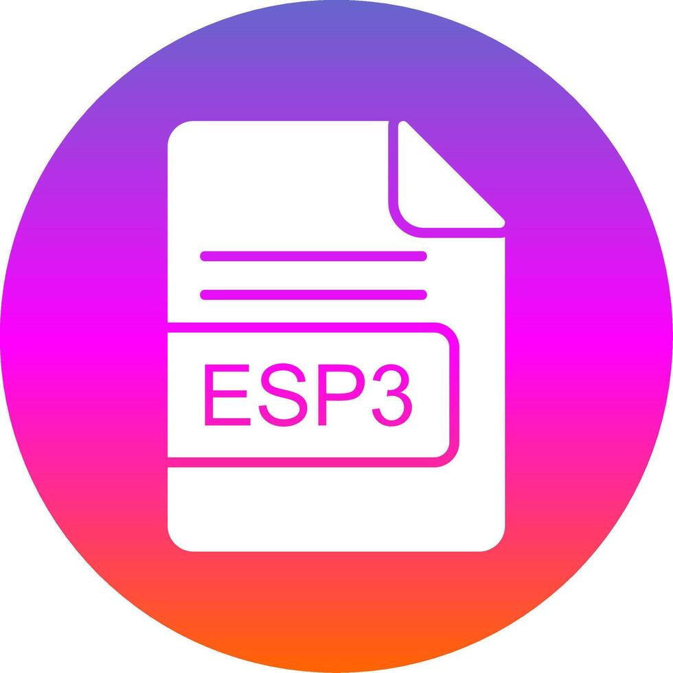 ESP3 File Format Glyph Gradient Circle Icon Design vector