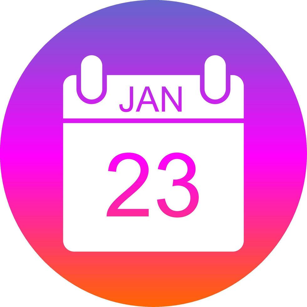 January Glyph Gradient Circle Icon Design vector
