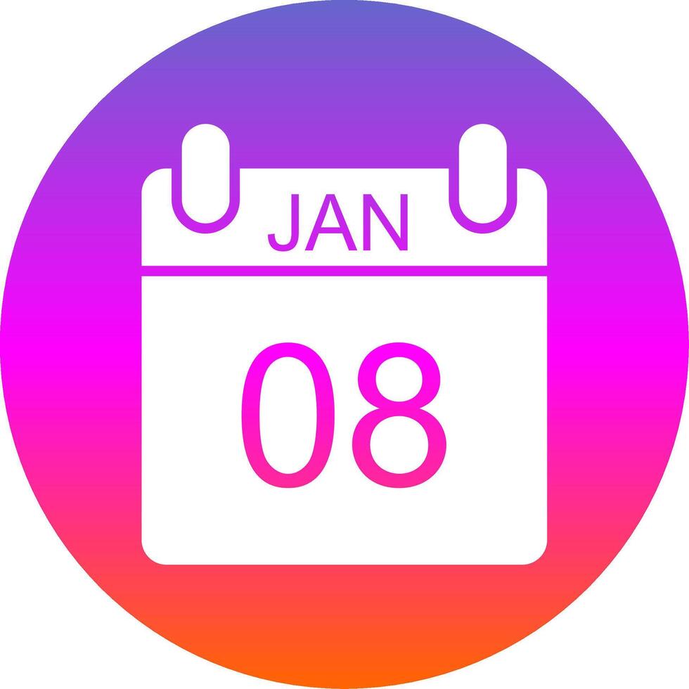 January Glyph Gradient Circle Icon Design vector