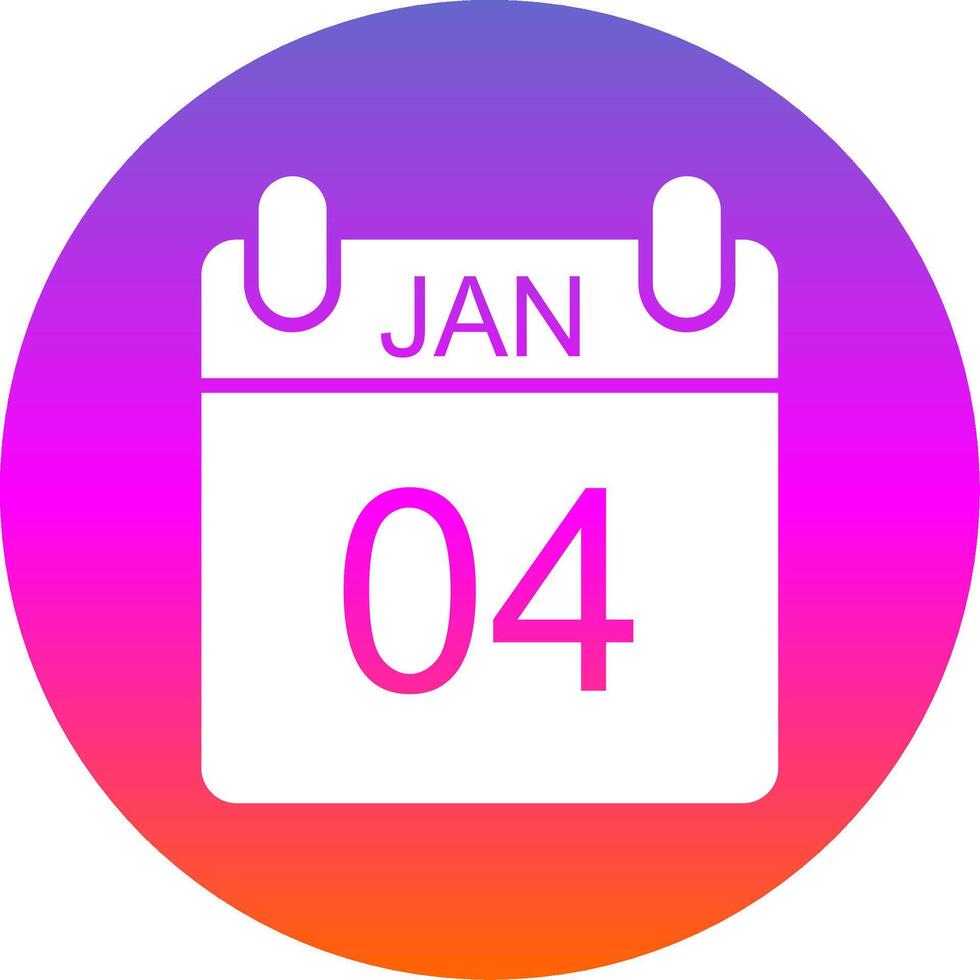 January Glyph Gradient Circle Icon Design vector