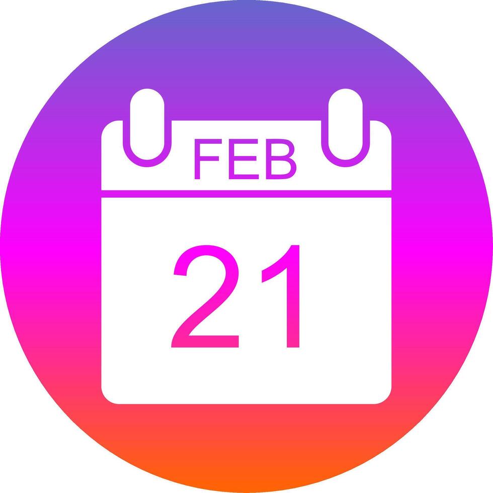 February Glyph Gradient Circle Icon Design vector